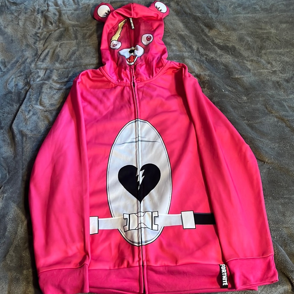 XL fortnight pink bear jacket